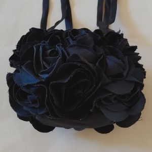 NWOT Navy Blue Flower Bag